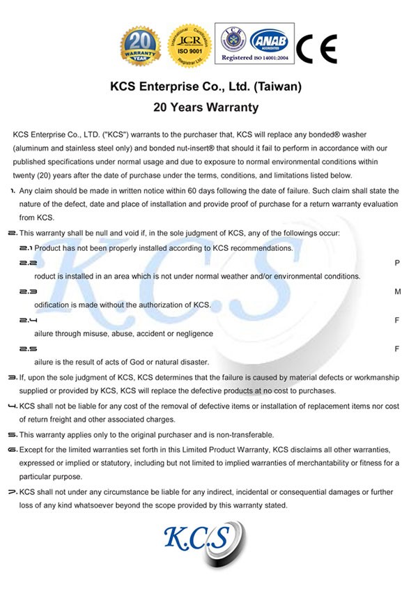 20 years warranty